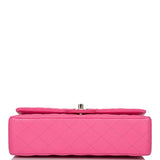 Chanel Pink Quilted Caviar Medium Classic Double Flap Bag Light Gold Hardware