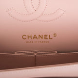 Chanel Rose Clair Quilted Caviar Small Classic Double Flap Bag Light Gold Hardware