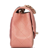 Chanel Pink Ombre Quilted Metallic Lambskin Rectangular Mini Classic Flap Bag Light Gold Hardware