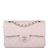 Chanel Light Purple Quilted Lambskin Small Classic Double Flap Bag Silver Hardware