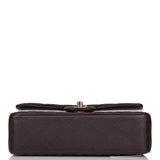 Chanel Small Classic Double Flap Bag Dark Brown Lambskin Light Gold Hardware