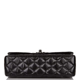 Chanel Small Classic Double Flap Shiny SO Black Crumpled Calfskin Black Hardware