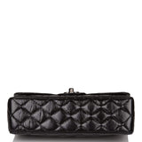 Chanel Small Classic Double Flap Shiny SO Black Crumpled Calfskin Black Hardware