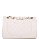 Chanel Small Classic Double Flap White Caviar Light Gold Hardware