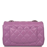 Chanel Purple Quilted Lambskin Rectangular Mini Classic Flap Bag Silver Hardware