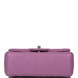 Chanel Purple Quilted Lambskin Rectangular Mini Classic Flap Bag Silver Hardware