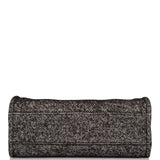 Chanel Small Deauville Shopping Bag Black Wool Silver Hardware