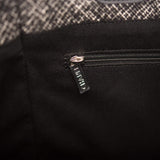 Chanel Small Deauville Shopping Bag Black Wool Silver Hardware