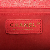 Chanel Red Quilted Caviar Medium Boy Bag Antique Gold Hardware