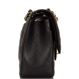 Chanel Black Quilted Caviar Jumbo Classic Double Flap Bag Gold Hardware