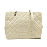 CHANEL Caviar Grand Shopping Tote GST White