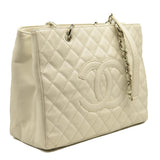 CHANEL Caviar Grand Shopping Tote GST White