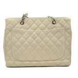 CHANEL Caviar Grand Shopping Tote GST White