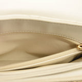 CHANEL Lambskin Chevron Quilted Envelope Flap White