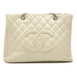 Chanel Caviar Tote Chain Tote White GST