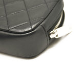 CHANEL Caviar Quilted Small Curvy Pouch Cosmetic Case Black