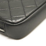 CHANEL Caviar Quilted Small Curvy Pouch Cosmetic Case Black