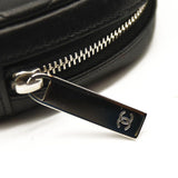 CHANEL Caviar Quilted Small Curvy Pouch Cosmetic Case Black