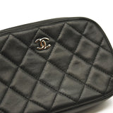 CHANEL Caviar Quilted Small Curvy Pouch Cosmetic Case Black