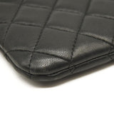 CHANEL Lambskin Quilted Small Cosmetic Case Black