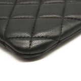 CHANEL Lambskin Quilted Small Cosmetic Case Black