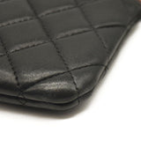 CHANEL Lambskin Quilted Small Cosmetic Case Black