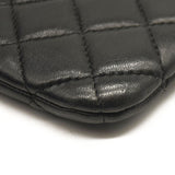 CHANEL Lambskin Quilted Small Cosmetic Case Black