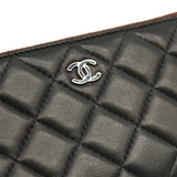 CHANEL Lambskin Quilted Small Cosmetic Case Black