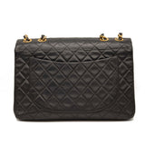 Chanel Lambskin Quilted XL Jumbo Single Flap Black Shoulder Bag