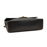 Chanel Lambskin Quilted XL Jumbo Single Flap Black Shoulder Bag