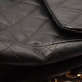 Chanel Lambskin Quilted XL Jumbo Single Flap Black Shoulder Bag