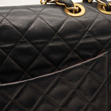 Chanel Lambskin Quilted XL Jumbo Single Flap Black Shoulder Bag