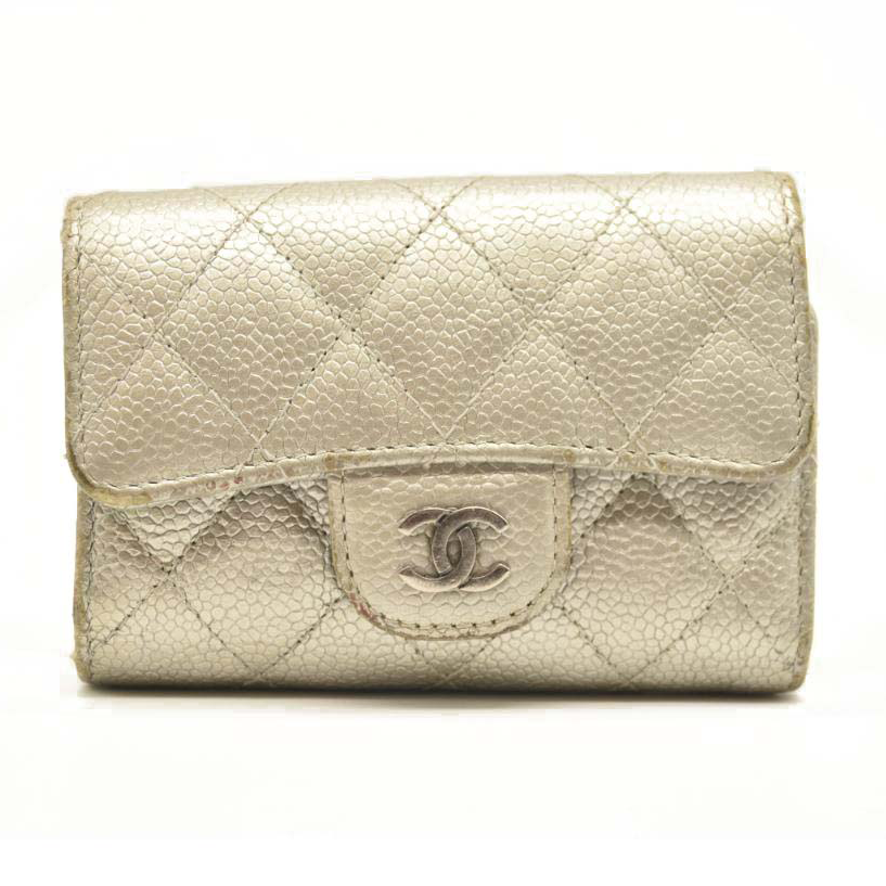 CHANEL Metallic Caviar Quilted 6 Key Holder