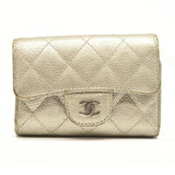 CHANEL Metallic Caviar Quilted 6 Key Holder