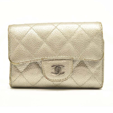 CHANEL Metallic Caviar Quilted 6 Key Holder