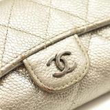 CHANEL Metallic Caviar Quilted 6 Key Holder