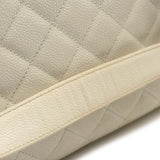 CHANEL Caviar Quilted Grand Shopping Tote GST White
