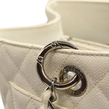 CHANEL Caviar Quilted Grand Shopping Tote GST White