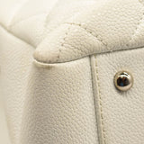 CHANEL Caviar Quilted Grand Shopping Tote GST White
