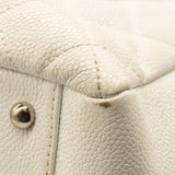 CHANEL Caviar Quilted Grand Shopping Tote GST White