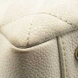 CHANEL Caviar Quilted Grand Shopping Tote GST White
