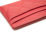 Chanel Lambskin Quilted Card Holder Red