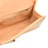 CHANEL Calfskin Chevron Quilted Medium Braided Boy Flap Beige