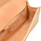 CHANEL Calfskin Chevron Quilted Medium Braided Boy Flap Beige