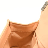 CHANEL Calfskin Chevron Quilted Medium Braided Boy Flap Beige