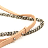 CHANEL Calfskin Chevron Quilted Medium Braided Boy Flap Beige