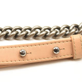 CHANEL Calfskin Chevron Quilted Medium Braided Boy Flap Beige