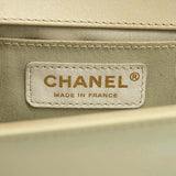CHANEL Chanel Mint Green Quilted Patent Leather Medium Boy Flap Bag