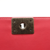 Chanel Patent Calfskin Enamel Quilted Medium Boy Flap Dark Pink