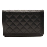 Chanel Caviar Quilted Boy Wallet On Chain WOC Black